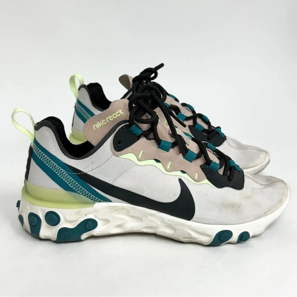Nike Women's React Element 55 Sneakers Fossil Stone Athletic Shoes Size 9